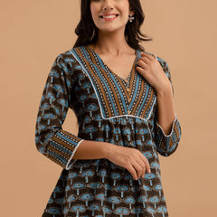 Cotton Printed A-Line Short Tunic
