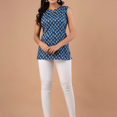 Cotton Printed Sleeveless Top