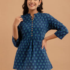 Cotton Printed A-Line Short Tunic