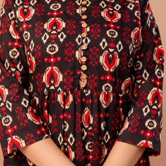 Top – Mandarin Collar, 3/4 Sleeves, Flattering Fit (Sizes S–XXL)