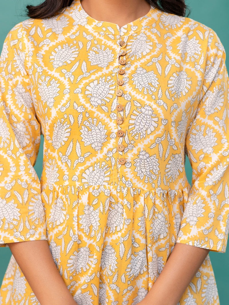 Top – Mandarin Collar, 3/4 Sleeves, Flattering Fit (Sizes S–XXL)