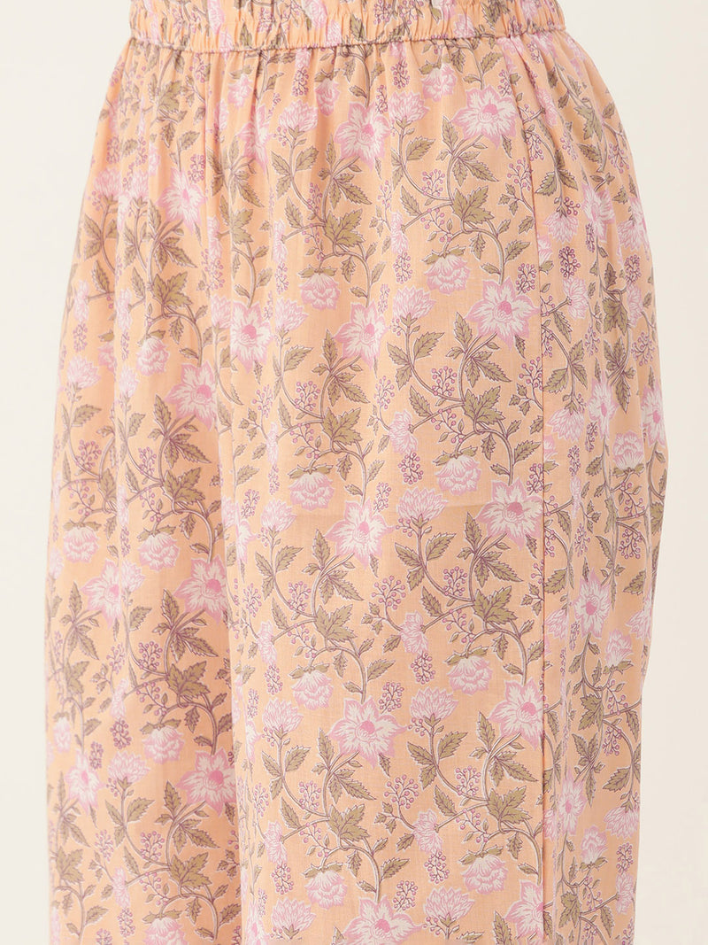 Pink Elegant Collared Co-Ord Set with Frill Detail & Elasticated Pants