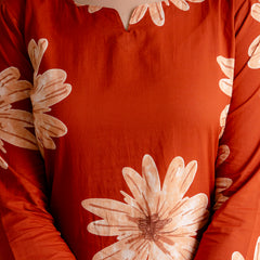 Printed Cotton Kurta Set with Ankle-Length Pants and Graceful Dupatta