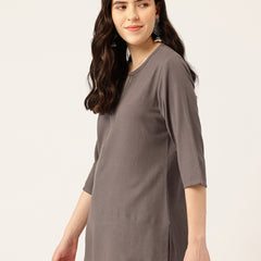 Elegant Short Kurti for Women – 3/4 Sleeves | Round Neck |