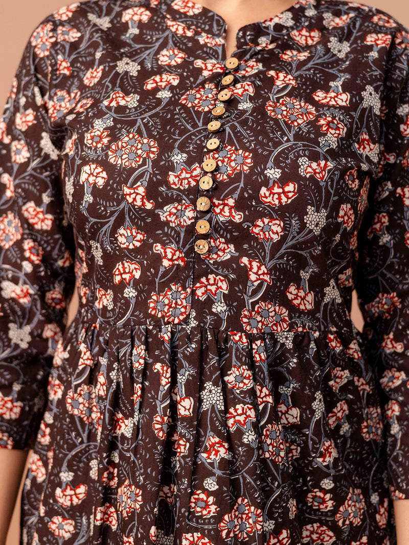 Top – Mandarin Collar, 3/4 Sleeves, Flattering Fit (Sizes S–XXL)