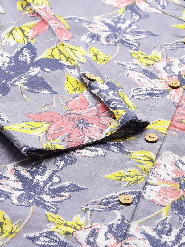 Printed Mandarin Shirt – Casual & Chic