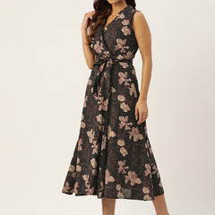 Floral Wrap Angrakha Dress – Lightweight Sleeveless Cotton Perfection