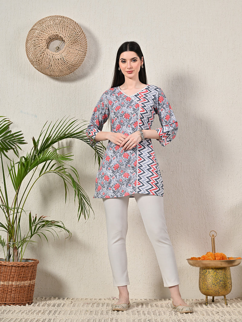 Graceful Wrap-Style Angrakha Cotton Kurti for Everyday Wear