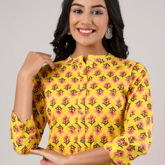 Feranoid Straight Knee Length Blue Colour Kurta For Women