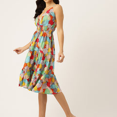 Women’s Floral Print Rayon Flared Dress | Soft & Lightweight | Casual Fit | Sizes XS–XXL