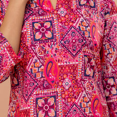 Elegant Printed Short Kurti – Soft Cotton, Everyday Style, Sizes S–XXL.