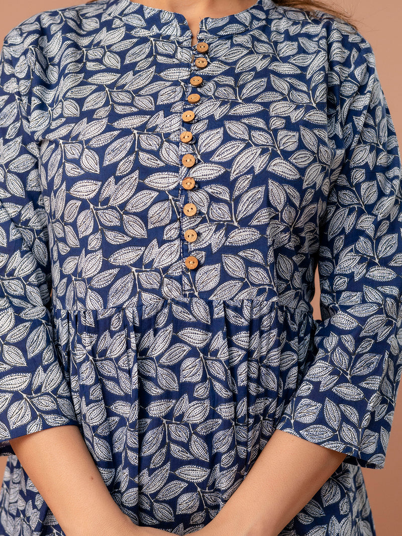 Top – Mandarin Collar, 3/4 Sleeves, Flattering Fit (Sizes S–XXL)