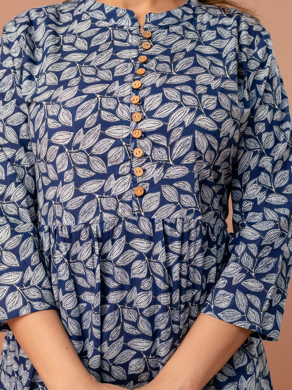 Top – Mandarin Collar, 3/4 Sleeves, Flattering Fit (Sizes S–XXL)
