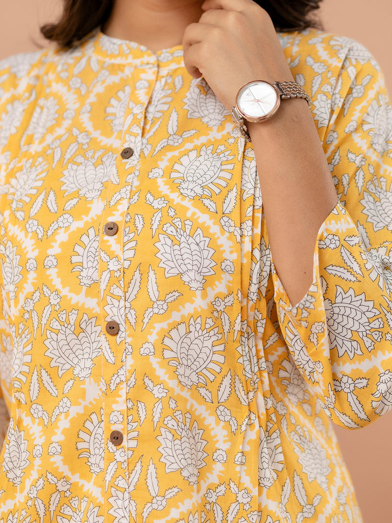 Elegant Mandarin Collar Printed Tunic – Stylish & Comfortable, Sizes