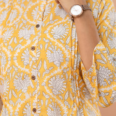 Elegant Mandarin Collar Printed Tunic – Stylish & Comfortable, Sizes