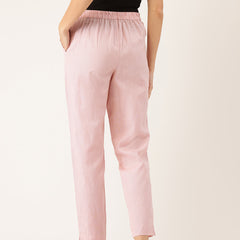 Cotton Pants - Double Pockets, Adjustable Waist, and Ankle-Length Fit
