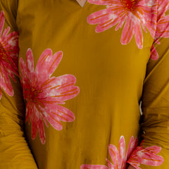 Printed Cotton Kurta Set with Ankle-Length Pants and Graceful Dupatta