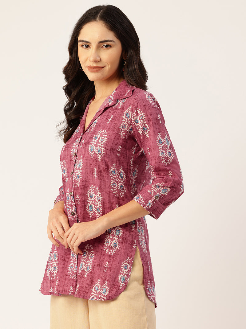 Versatile Collared Shirt with 3/4 Sleeves for Women – Elegant & Casual