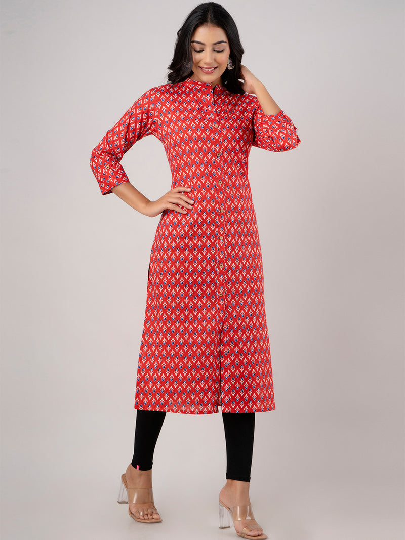 Feranoid Straight Knee Length Grey Colour Kurta For Women