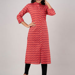 Feranoid Straight Knee Length Grey Colour Kurta For Women