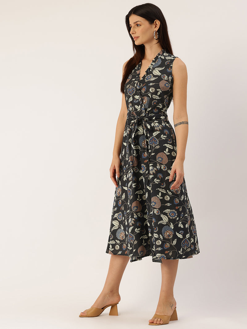 Floral Wrap Angrakha Dress – Lightweight Sleeveless Cotton Perfection