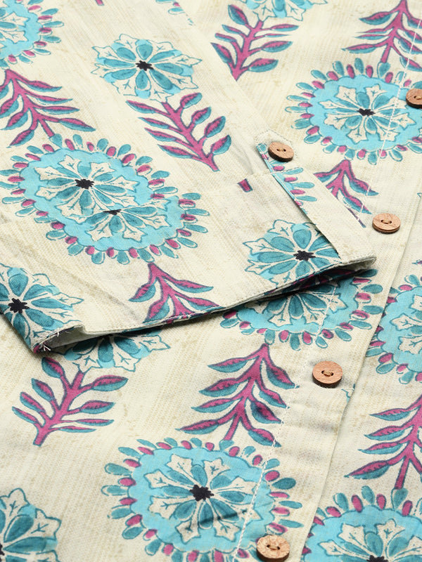 Printed Mandarin Collar top – Casual & Chic