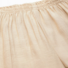 Off White Women's Embroidered Co-ord Set - Viscose Fabric Sleeveless Shirt and Pant