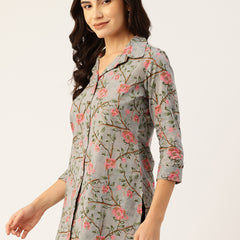 Versatile Collared Shirt with 3/4 Sleeves for Women – Elegant & Casual