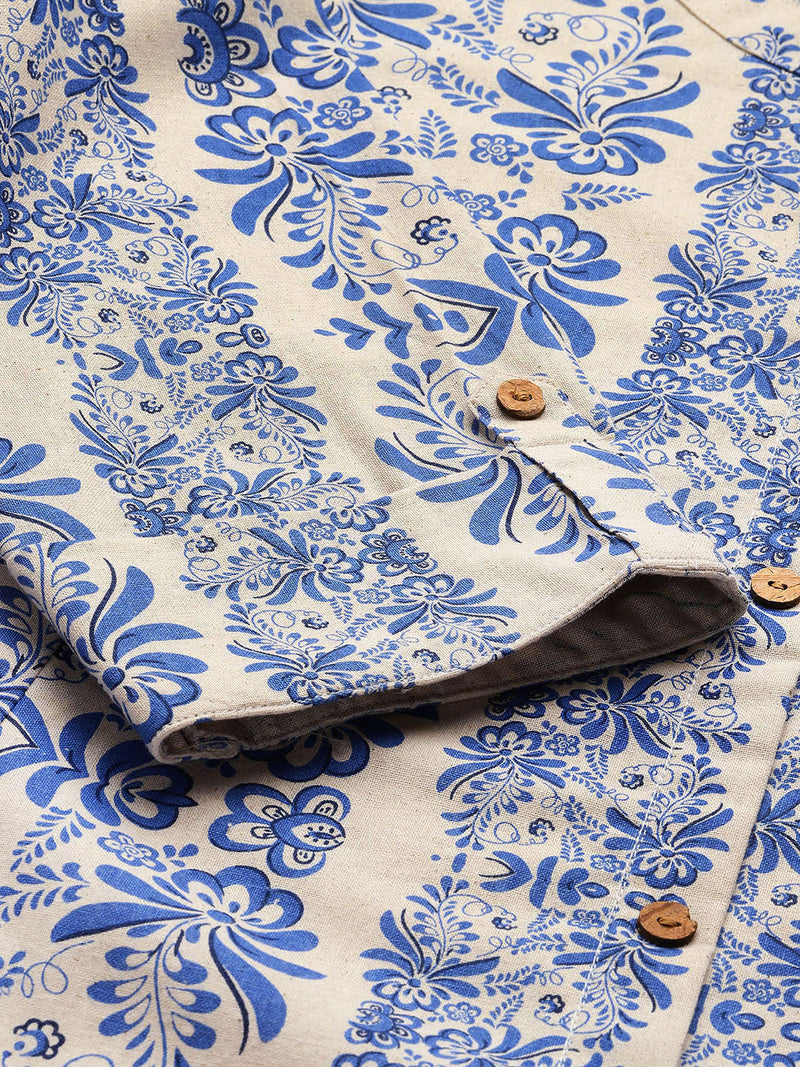 Printed Mandarin Shirt – Casual & Chic