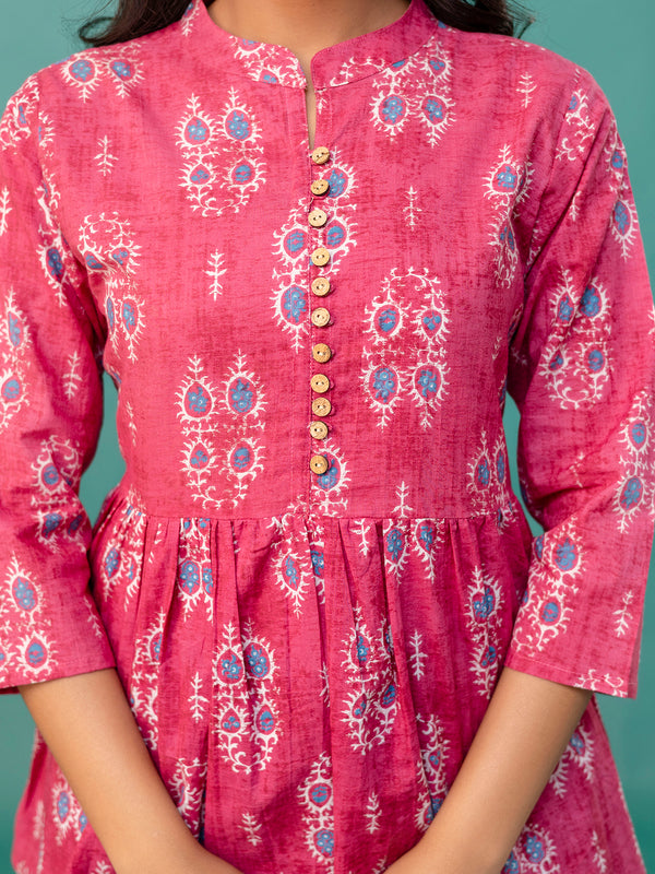 Top – Mandarin Collar, 3/4 Sleeves, Flattering Fit (Sizes S–XXL)
