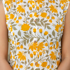 Luxury Mandarin Collar Printed Co-Ord Set with Button Detail A-Line Kurta & Comfort Fit Pants