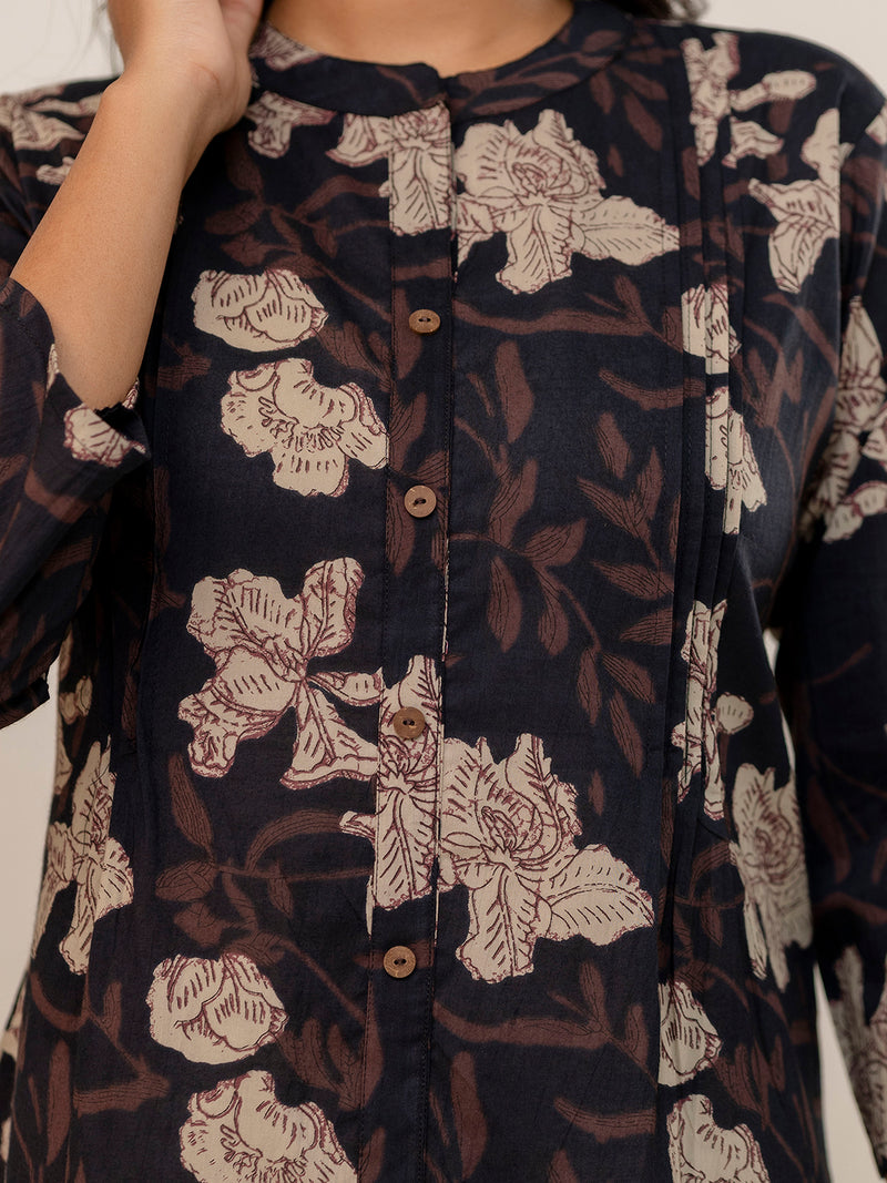 Elegant Mandarin Collar Printed Tunic – Stylish & Comfortable, Sizes