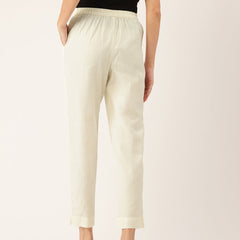 Cotton Pants - Double Pockets, Adjustable Waist, and Ankle-Length Fit