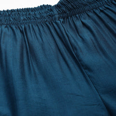 Blue Women's Embroidered Co-ord Set - Viscose Fabric Sleeveless Shirt and Pant