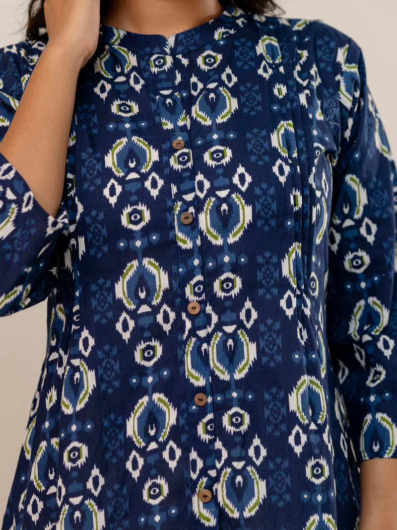 Elegant Mandarin Collar Printed Tunic – Stylish & Comfortable, Sizes