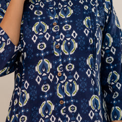 Elegant Mandarin Collar Printed Tunic – Stylish & Comfortable, Sizes