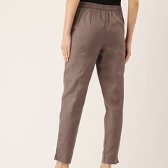 Cotton Pants - Double Pockets, Adjustable Waist, and Ankle-Length Fit