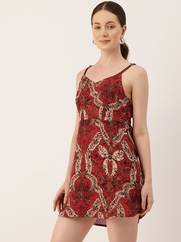 Women’s Floral Print Rayon Flared Dress | Soft & Lightweight | Casual Fit | Sizes XS–XXL