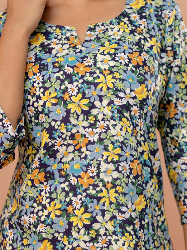 Elegant Printed Short Kurti – Soft Cotton, Everyday Style, Sizes S–XXL.