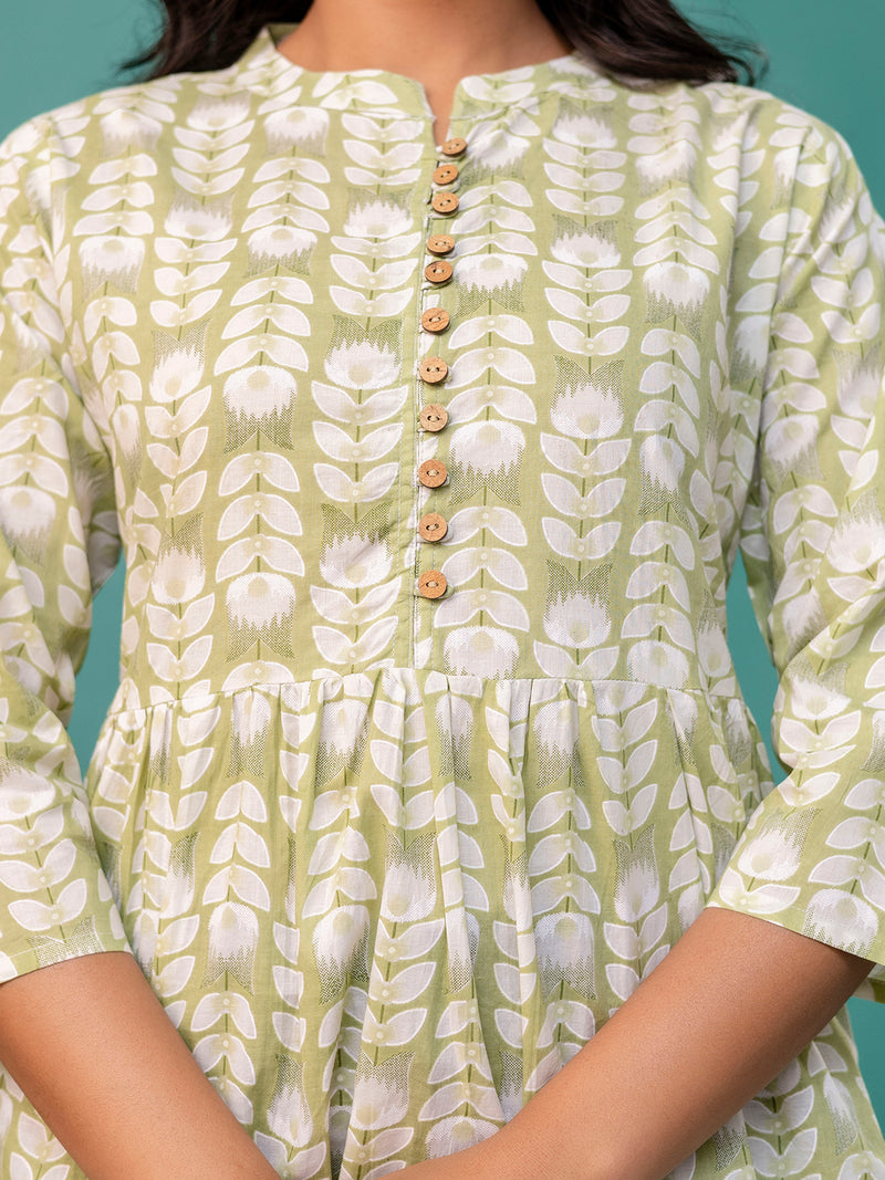 Tunic – Mandarin Collar, 3/4 Sleeves, Flattering Fit (Sizes S–XXL)