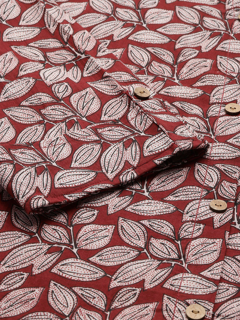 Printed Mandarin Collar top – Casual & Chic