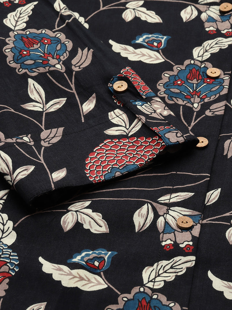 Printed Mandarin Shirt – Casual & Chic