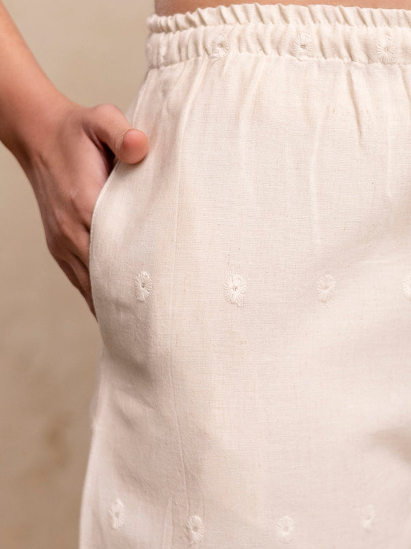 Women’s Cotton Embroidered Wide-Leg Palazzos | Soft, Breathable & Elegant