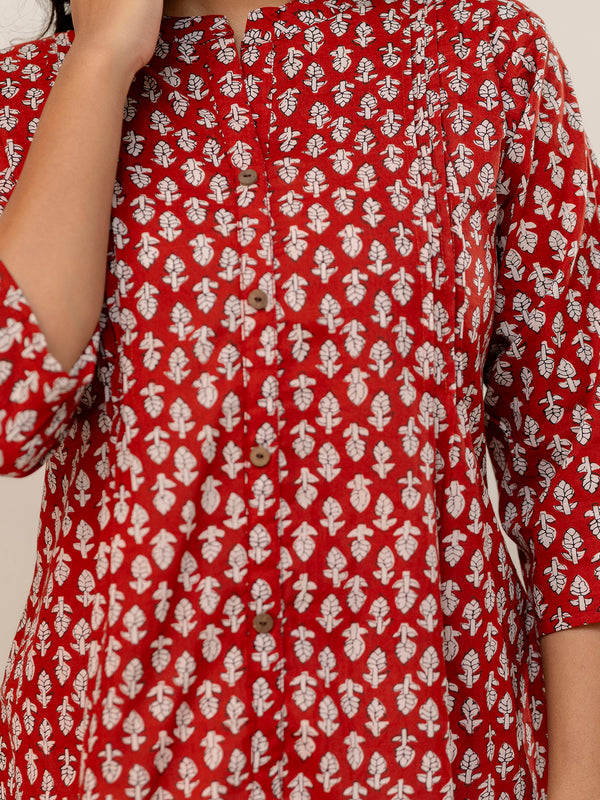 Elegant Mandarin Collar Printed Tunic – Stylish & Comfortable, Sizes