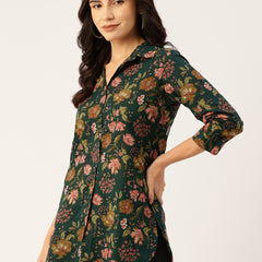 Versatile Collared Shirt with 3/4 Sleeves for Women – Elegant & Casual