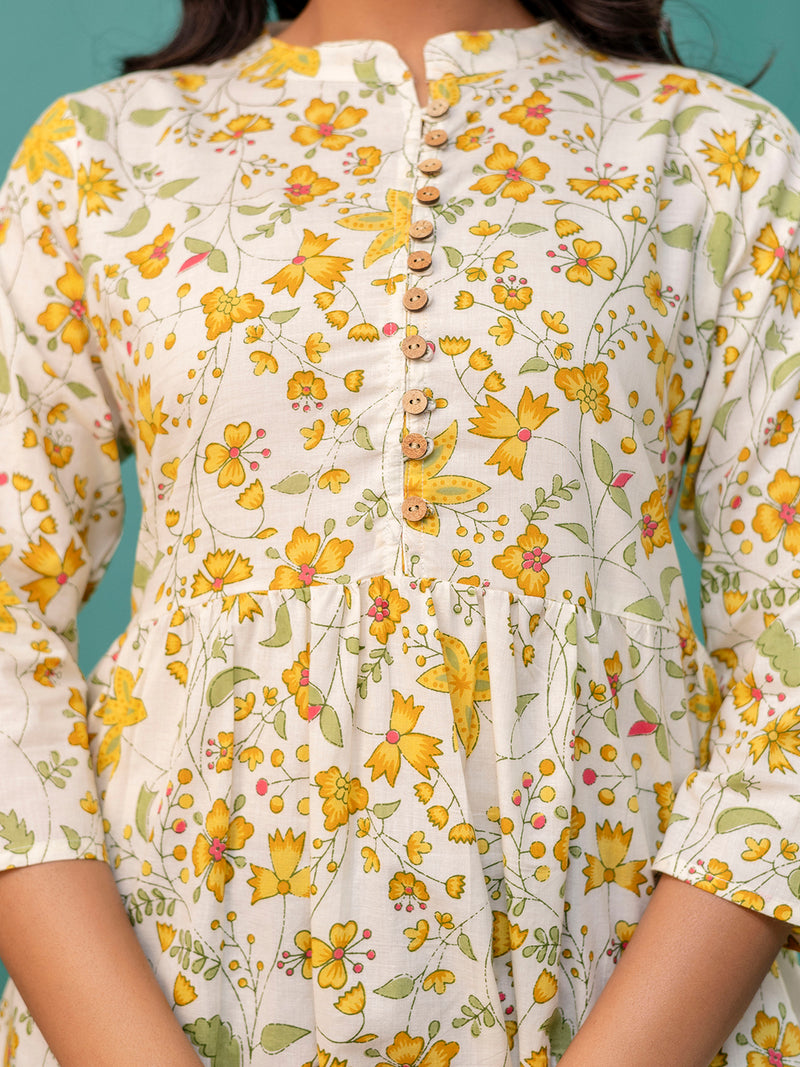 Tunic – Mandarin Collar, 3/4 Sleeves, Flattering Fit (Sizes S–XXL)