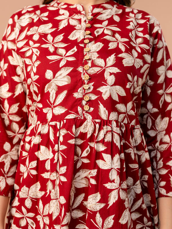 Top – Mandarin Collar, 3/4 Sleeves, Flattering Fit (Sizes S–XXL)