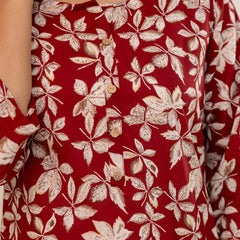 Chic Printed Short Kurti with Round Neck & 3/4 Sleeves