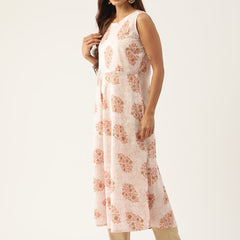 Cotton Printed Sleeveless A-Line Flared Kurti
