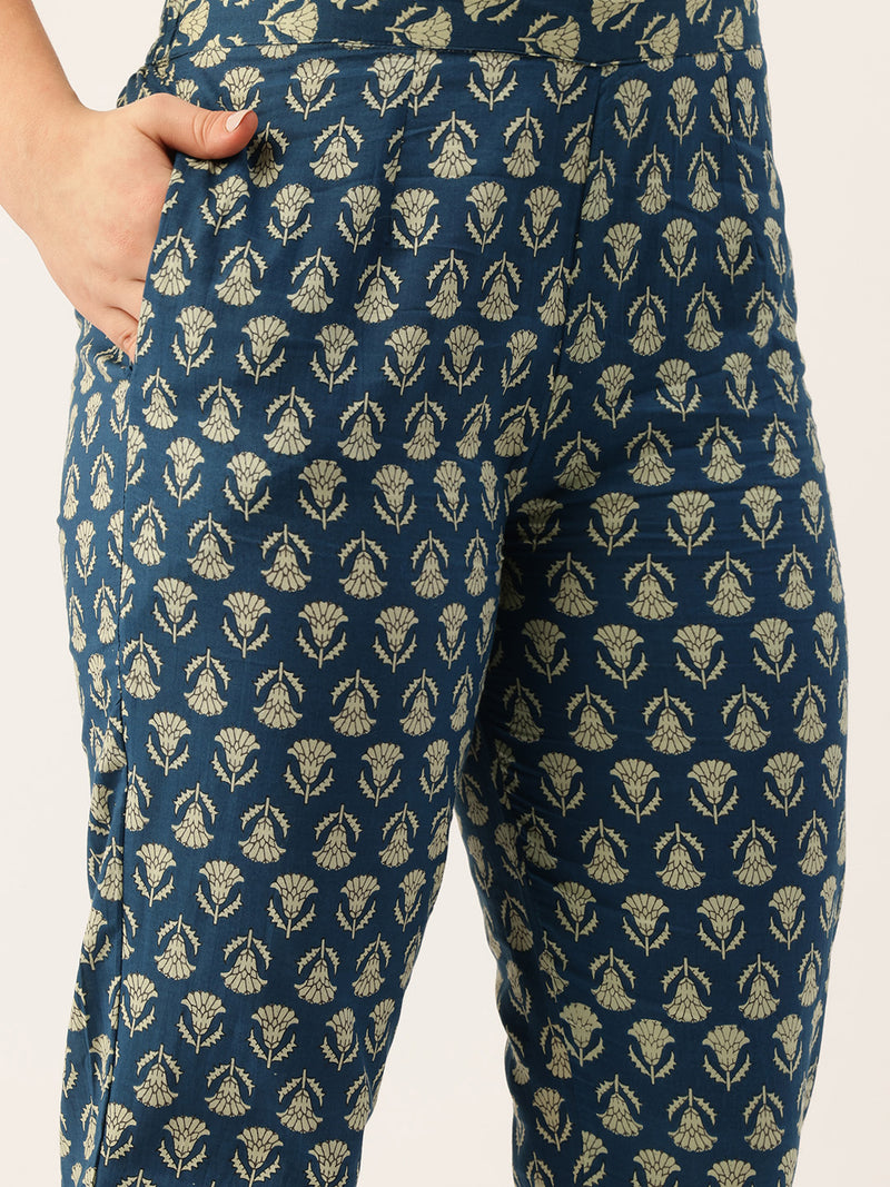 Straight Dupatta Sets - V-Neck, 3/4 Sleeves with Border Detailing, Elastic Waistband Pants with Pockets & Full-Length Dupatta (M-XXL)